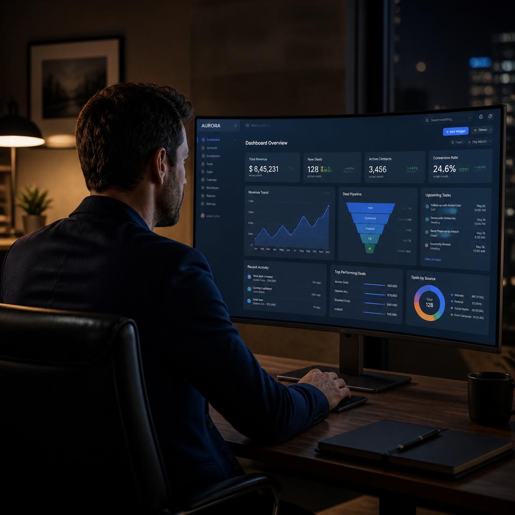 Abstract visualization of an all-in-one GoHighLevel business platform